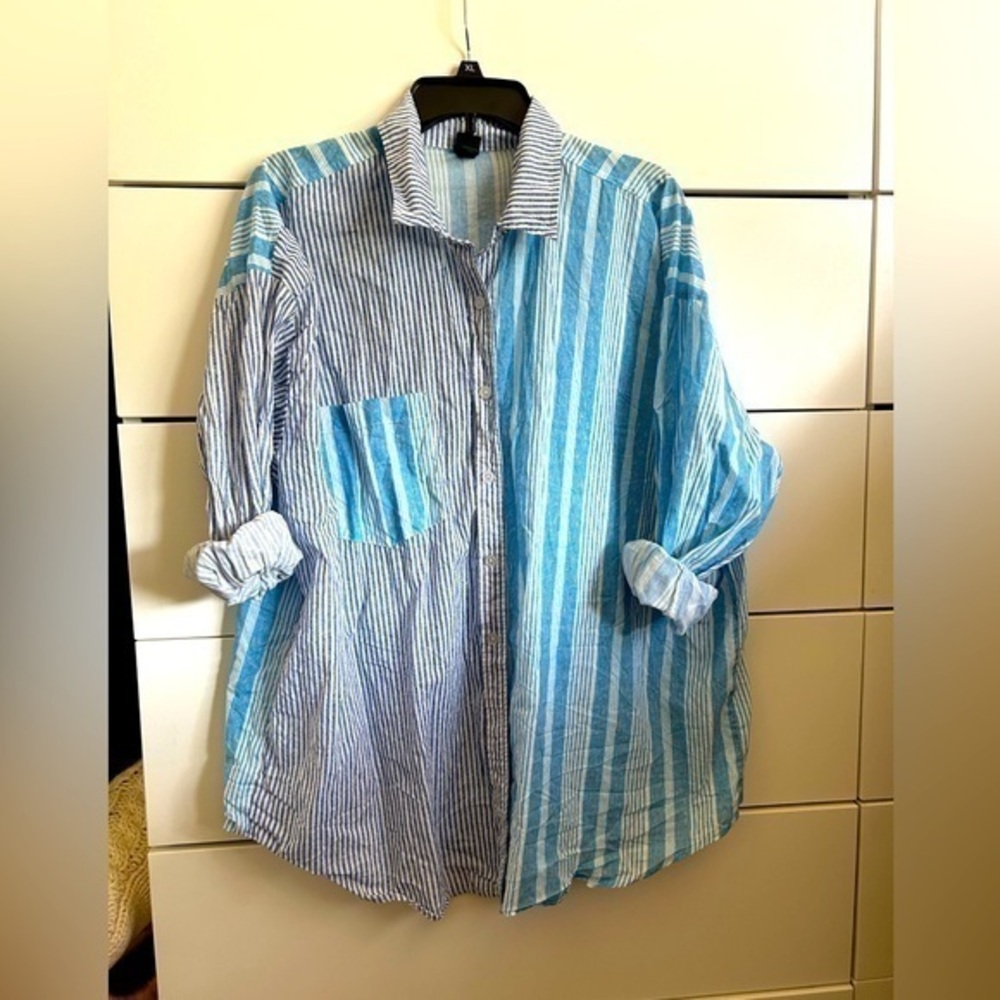 Striped Blue Button Down Shirt